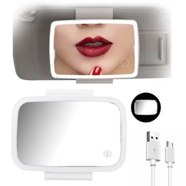 Espejo de Tocador para Coche, Espejo Tocador led para Coche Recargable, Espejo de maquillaje de pantalla táctil, 3 Modos de Luz, General Motors, Regalo Ideal para Damas