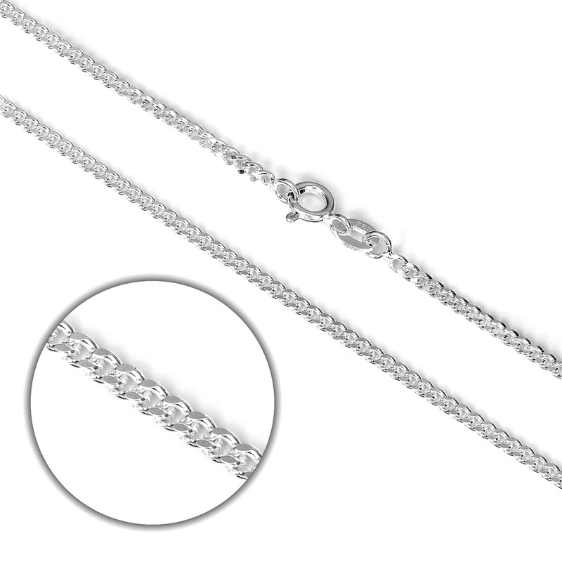 Sterling Silver Diamond Cut Curb Chain 24"