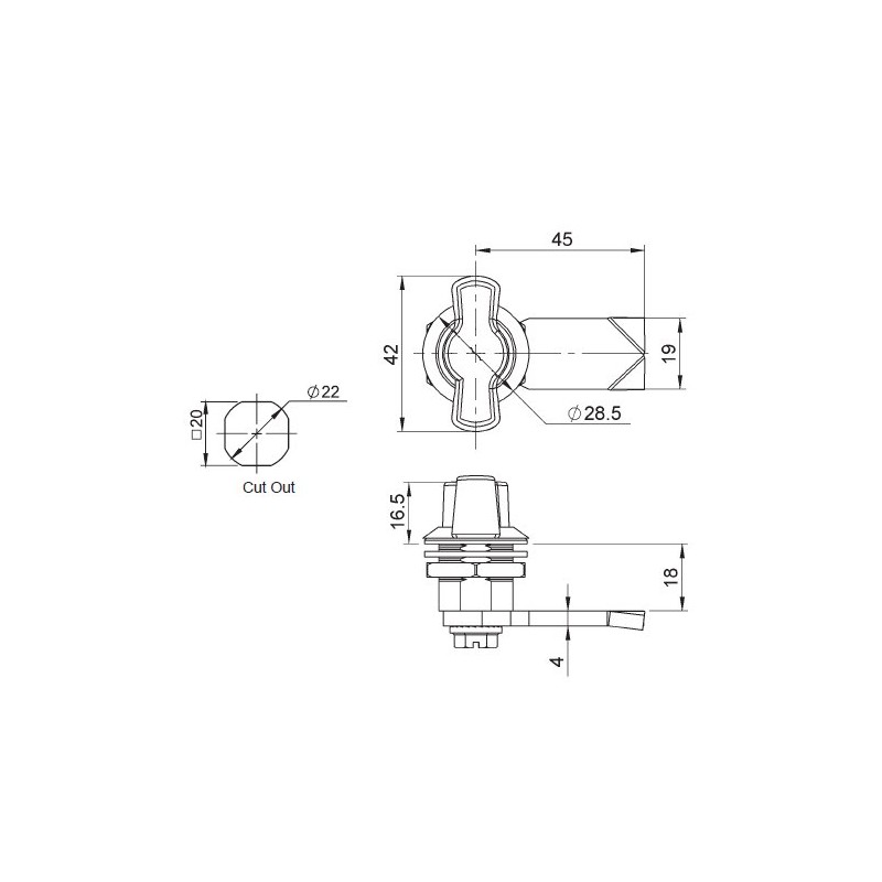 Ajile - pack of 2 - Butterfly head panel lock