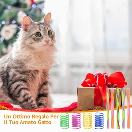 DGUSO 42Pcs Giocattoli a Molla e Tubo Colorati per Gatti - Bobina di Plastica Interattiva per Gattini