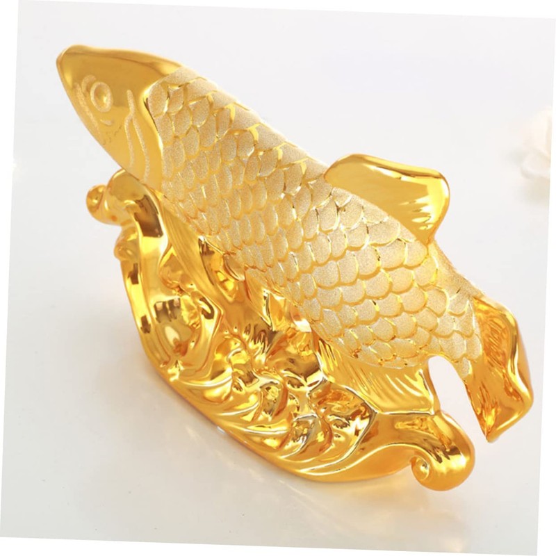 GRIRIW Decorative Goldfish Statue Ceramic Goldfish Ornament for Home Car