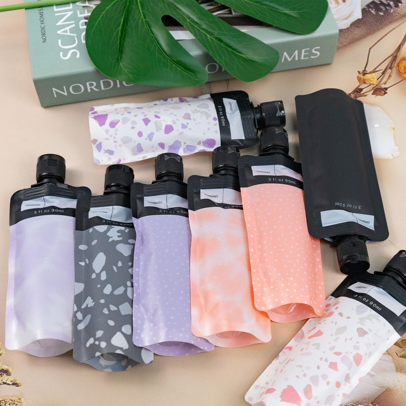 Binxus 16 PCS Leak Proof Empty Squeeze Pouches, Portable Travel