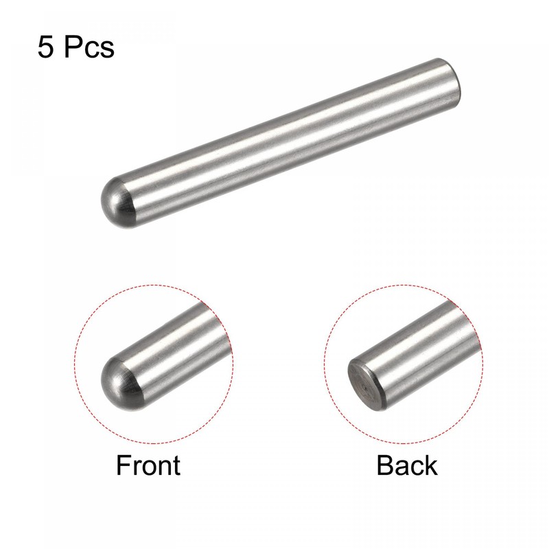 Sourcing Map 8x60mm Dowel Pins, 5pcs 304 Stainless Steel Round