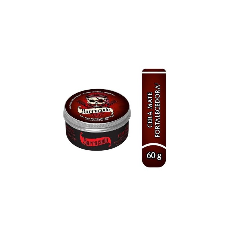 Barracuda Cera para el Cabello Mate, Fortalecedora 60g, Acabado Profesional,