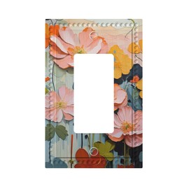Decorative Art Light Switch Covers Lotus Flower forest 1 Gang Rocker Outlet Decorative Switch plate Faceplate GFCI Light Switch Covers
