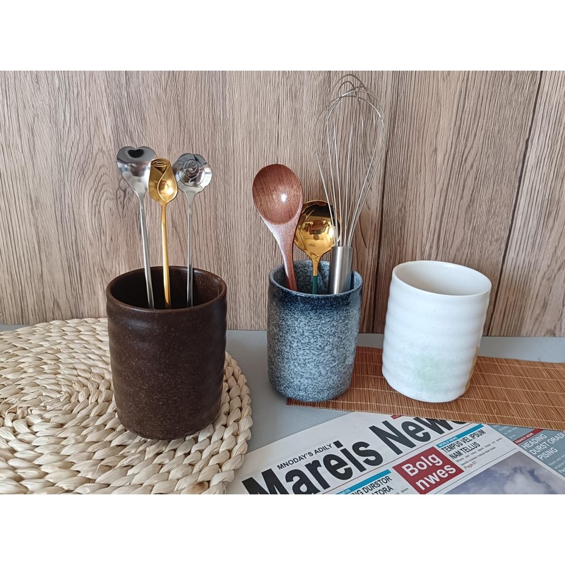 Stoneware Coffee Spoon Holder for Coffee Bar Accessories, Tea Spoon