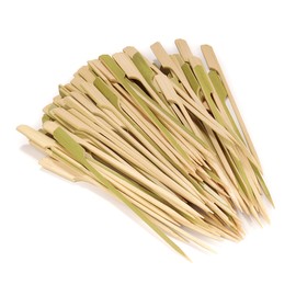 BambooMN 4.5" Bamboo Paddle Pick Skewers for Food, Drinks, Appetizers - 1,000 Pieces