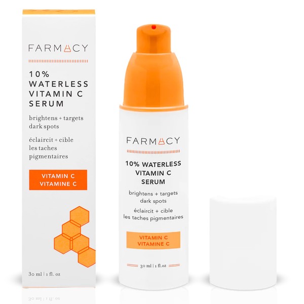 Farmacy 10% Vitamin C Serum for Face - Waterless Vitamin C Face Serum & Dark Spot Remover for Face - Antioxidant Serum with Ferulic Acid (30 ml)