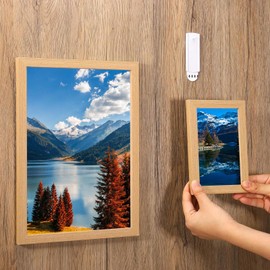 XIATIAN Klebenagel für Bilderrahmen, Spurlos Klebenägel 8 Nägel und 12 Klebestreifen Abnehmbar, Ohne Bohren Bilderhaken Selbstklebend für Poster Rahmen Foto