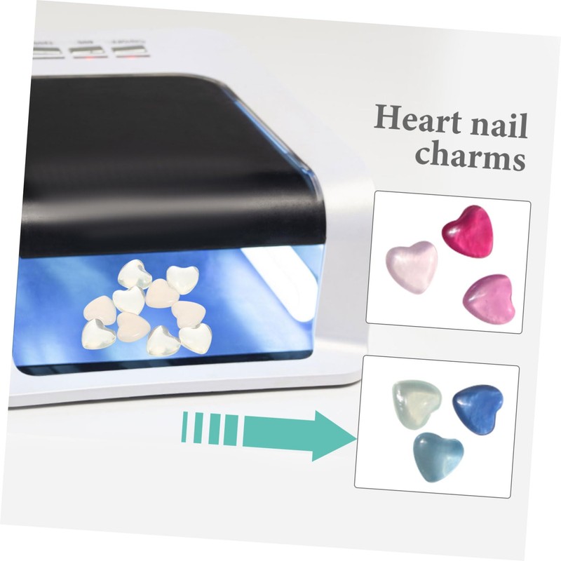 Outanaya 100pcs Heart Nail Charms Decorations for Nail Art Stylish