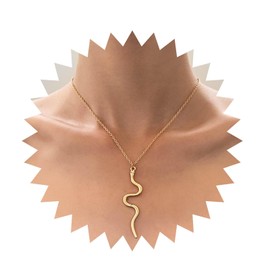 Inilbran Boho Snake Choker Necklace Gold Snake Pendant Necklace Vintage Snake Necklace Choker Minimalist Snake Serpent Necklace Jewelry for Women and Girls