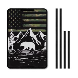 Whosucclay American Flag Mountain Print RV Door Window Shade Universal Travel Trailer Sun Shade 17.3" x 26" Inches RV Blackout Shades Sunproof Keep Car Cool