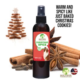 Showseason Bath & Brush Therapies® Christmas Spice Pet Cologne 4.5 oz For Dogs | Long-Lasting Odor Eliminator | Cruelty-Free | Paraben-Free | Biodegradable | Made in USA