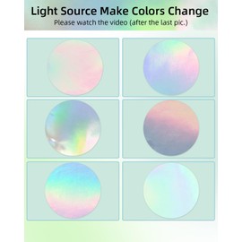 Memoking 2” Holographic Silver Circle Thermal Label, Self-Adhesive Round Label, Circular Direct Thermal Printer Label for Logo Design, Name/Price Tag, Thanks Card,Address, QR Code, 400 Labels/Roll