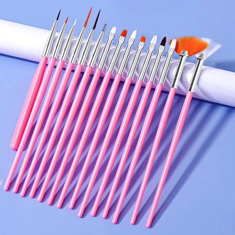 Other 15 Bolígrafos Para Diseño De Uñas, Herramienta Rosa Claro