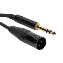 SuperFlex GOLD XLR Mic 3 pin Male to 1/4" TRS Male Stereo 5 ft Patch Adapter Cable