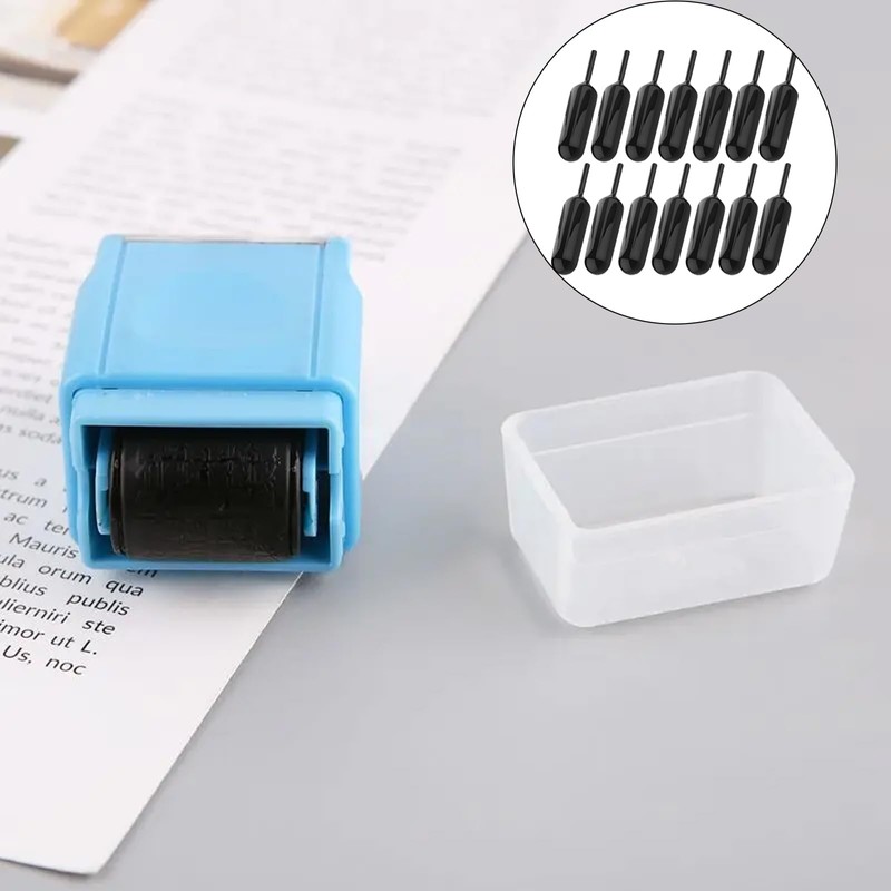 14pcs Confidential Roller Stamp Ink Refills（2ml） Address Blocker Stamp and