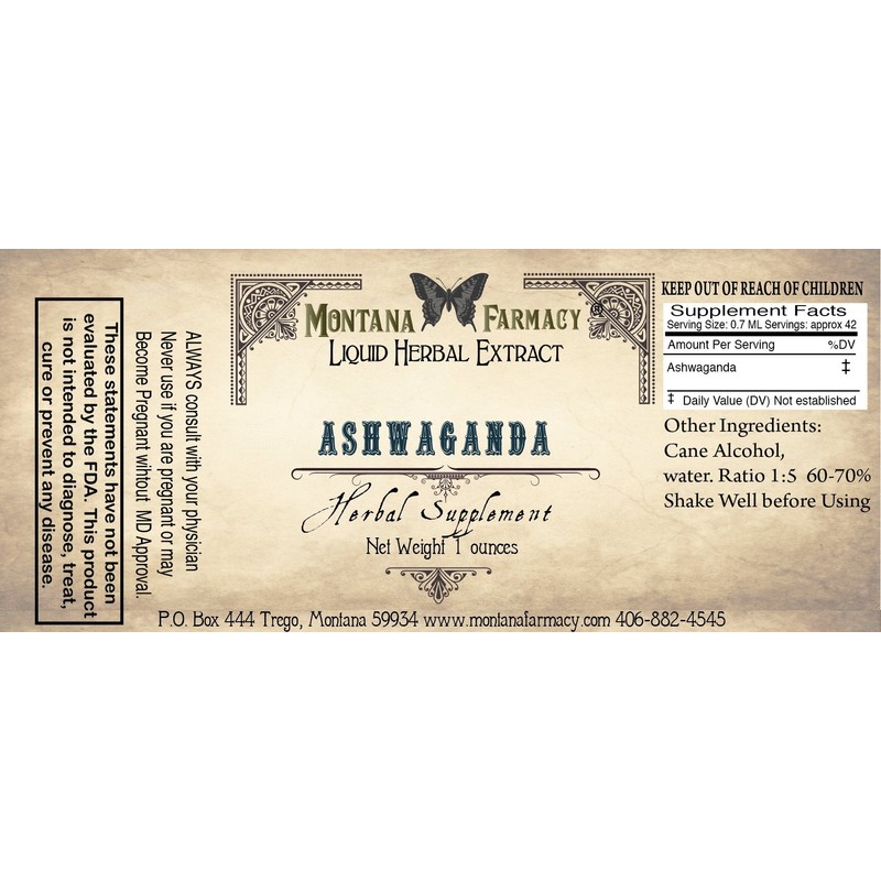 Ashwaganda Withania Somnifera Natural Extract Tincture