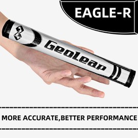 Geoleap Putter Grip - Material de poliuretano suave, forma redonda, peso ligero, 4 colores y 4 tamaños para elegir., Negro Rojo, Midsize(3.0)