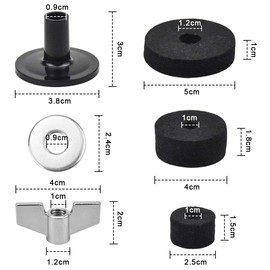 NATUCE Kindhearted Cymbal Stand Accessories, Pack of 18 Cymbal Accessories, Drum Accessories Cymbal with Wing Nut and Washers for Drums, Musical Instruments Accessories for Drum Set