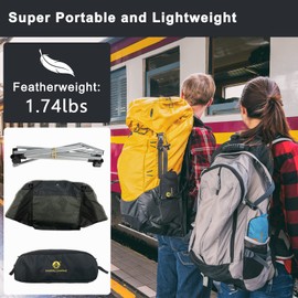 EASDRIL Ultralight Folding Camping Chair - 790g Low Profile Foldable Camp Chair with Carry Bag for Hiking, Backpacking, Picnic, Outdoor Concert, Sports Events