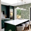 Tropical Palm Tree White Green Wallpaper - Leaves Botanical Naturistic