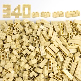 WSRYLTCH Wall Masonry Profile Bricks Parts: 340 PCS Classic Wall Accessories Building Block(Beige)