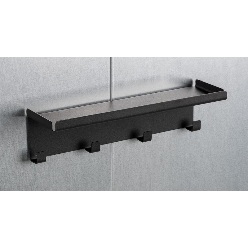 WENKO Ima Magnetic Hook Rack with Shelf, Metal with 4