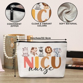 Nurse Gifts Makeup Bag, Jungle Safari Animal Nurse Bag Cosmetic Bags, Nurse Appreciation Gifts, Neonatal Nurse Practitioner Gifts, Doula Gifts Makeup Zipper Pouch Bag, Thank You Gifts For Nurses, 45