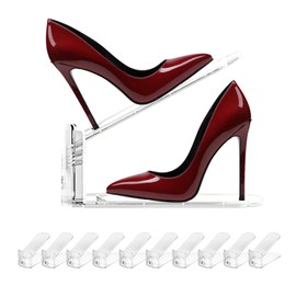 Vzpinko Shoe Slot Organizer Clear Shoe Stackers Organizers for Closet Space Saving Shoe Display Shelf Shoe Rack Holders Zapateras Organizers 10PACK