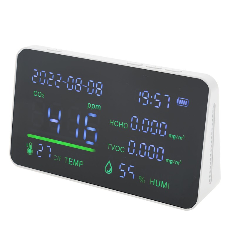 CO2 Detector ABS and Electronic TVOC Sensor Components Digital Temperature