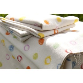 Cotonea Molleton Cloth 40 x 40 cm 100% Organic Cotton Pack of 2 Natural with Print "Scribble Circles