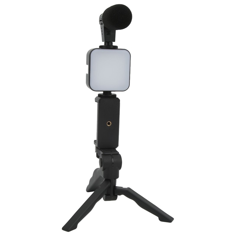 Smartphone Video Kit Tripod Mobile Phone Clip Fill Light Microphone