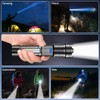 EARRCK Strong Flashlight/USB Rechargeable,Emergency Lighting White Flashlight Red/Blue Alarm Lights/Waterproof