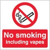 V Safety No Smoking Including Vapes 150 x 150 mm