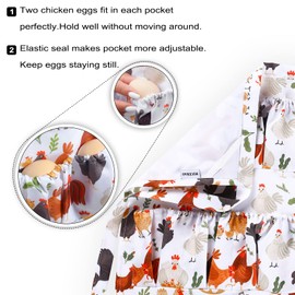 MZCXMAO Egg Apron, Egg Collecting Apron,Egg Gathering Apron,Egg Apron for Fresh Eggs,Egg Apron for Fresh Eggs Gift for Women Children(8 Pockets Hen)