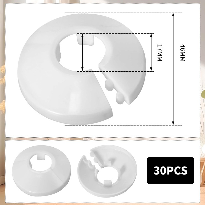 Pack of 30 Single Heating Pipe Rosette, Heating Pipe Rosette