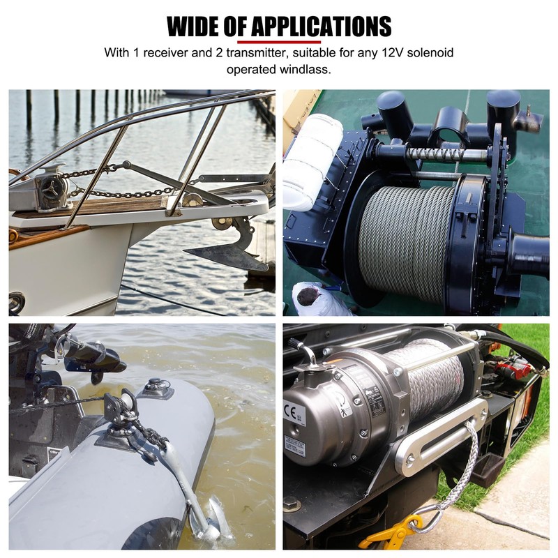 Boat Anchor Remote Control Windlass, ABS 12V Anchor Wireless Remote
