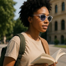 SILAC - Sol Cristal 7551 - Unisex Sunglasses with Prescription - Rectangular Lenses - Sun Reader with Modern Cristal Frame - UV400 Protection - For Men and Women - Grey Transparent, transparent