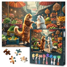 Jigsaw Puzzles 1000 Pieces for Adults Cats 1000 Piece Puzzle Home Wall Decoration Challenging & Vivid Detail Ideal for Puzzle Enthusiasts Finished Size: 70x50cm