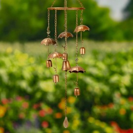 Zaer Ltd. Umbrella Wind Chime with Glass Marbles & Bells