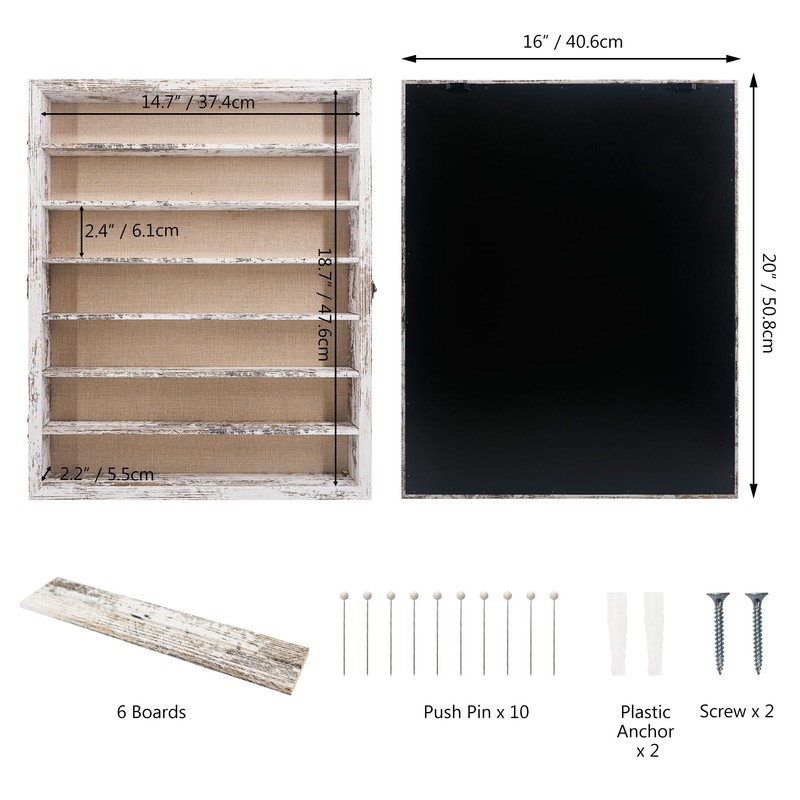 Hodeframe Shadow Boxes Display Cases 16x20 with Removable Shelves, 2.2