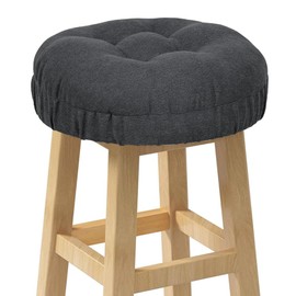 Shinnwa Round Bar Stool Cushion with 11.8" Diameter, Non-Slip and Rubber Attached for Easy Installation, Suitable for Spa and Counter, Round Chair Cover, Stool Cushion, Kitchen Chair Cushion, Gray