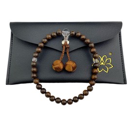 WONDERFUL LOTUS Lotus Flower Prayer Beads for Kids, Boys, Middle School Students, Elementary School Students, Tiger Sandalwood 0.3 inch (8 mm), 33 New Crystal Tailored, Funeral, Ordinary Ordinary Bon