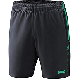 JAKO Unisex Youth Konkurrence 2.0 Shorts, Anthracite/Turquoise, 128 EU