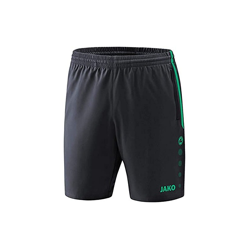 JAKO Unisex Youth Konkurrence 2.0 Shorts, Anthracite/Turquoise, 128 EU