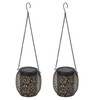 2pcs Outdoor Hanging Solar Lanterns IP65 Waterproof Solar Wrought Iron