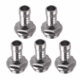 Annadue 6 PCS PC Water Cooling Fitting, Two Touch G1/4 Thread Barb Connector for Tube withSilicone, Reduce Resistance, Plating (9mm)