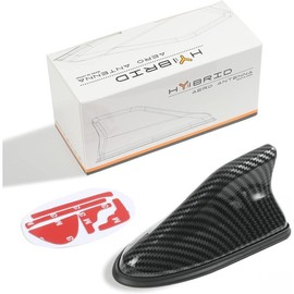 Car Shark Fin Antenna Cover, Universal AM/FM Radio Signal Roof Aerial, Decoration with Adhesive Tape, Radio Base Replacement (Black) - Color: Carbon Fiber
