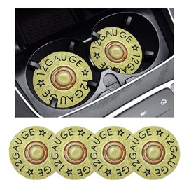 SHMZK 4 PCS Car Cup Holder Coaster Absorbent, Anti Slip Insert Automotive Cup Coaster with A Finger Notch, Universal Vehicle Cup Holder Drink Mats for Men Women, Car Accessories